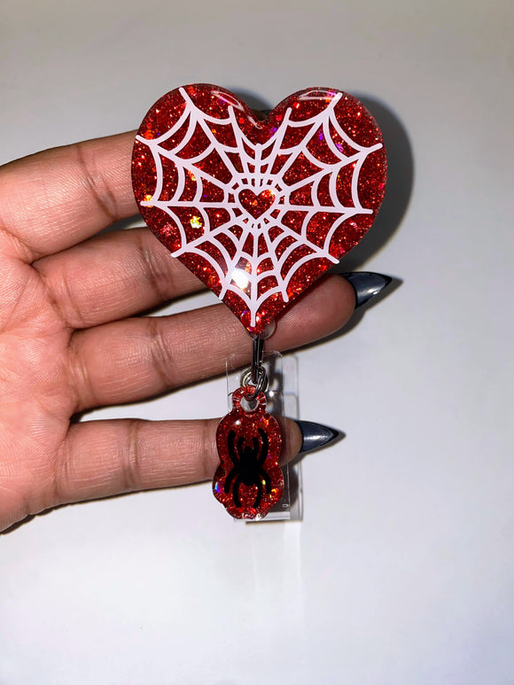 Spiderweb Heart Badge Reel