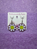 Smiley Face Daisy Earrings