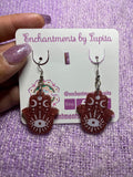 Rose Gold Glitter Hamsa Earrings