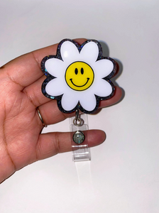 Smiley Face Daisy Badge Reel