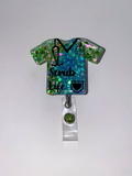 Tie-Dye Scrub Top Badge Reel