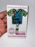 Tie-Dye Scrub Top Badge Reel