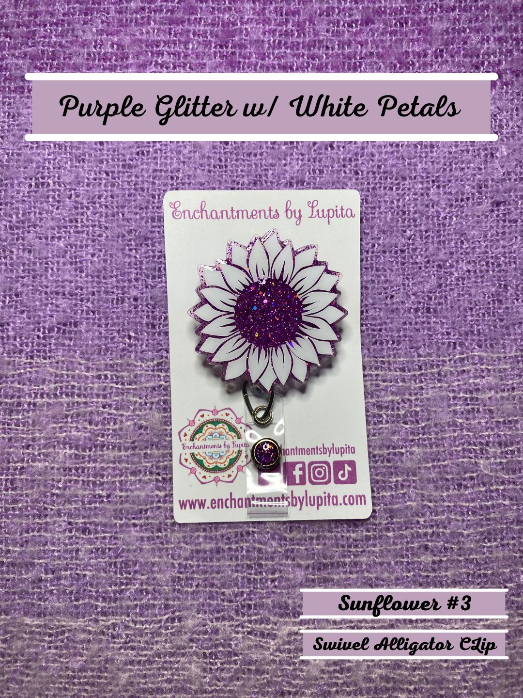 Lotus Flower Badge Reel, Lotus Badge Reel, Purple Lotus Badge Reel, Purity Badge Reel