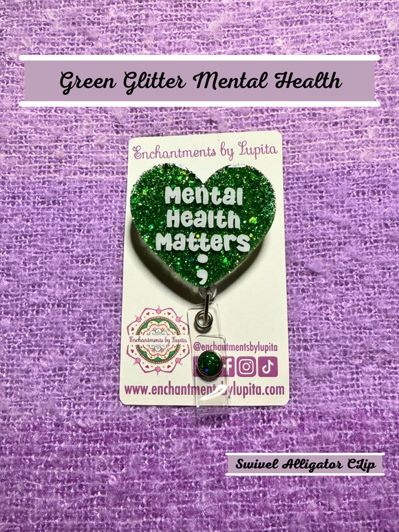 Mental Health Matters Heart Badge Reel - Ready to Ship