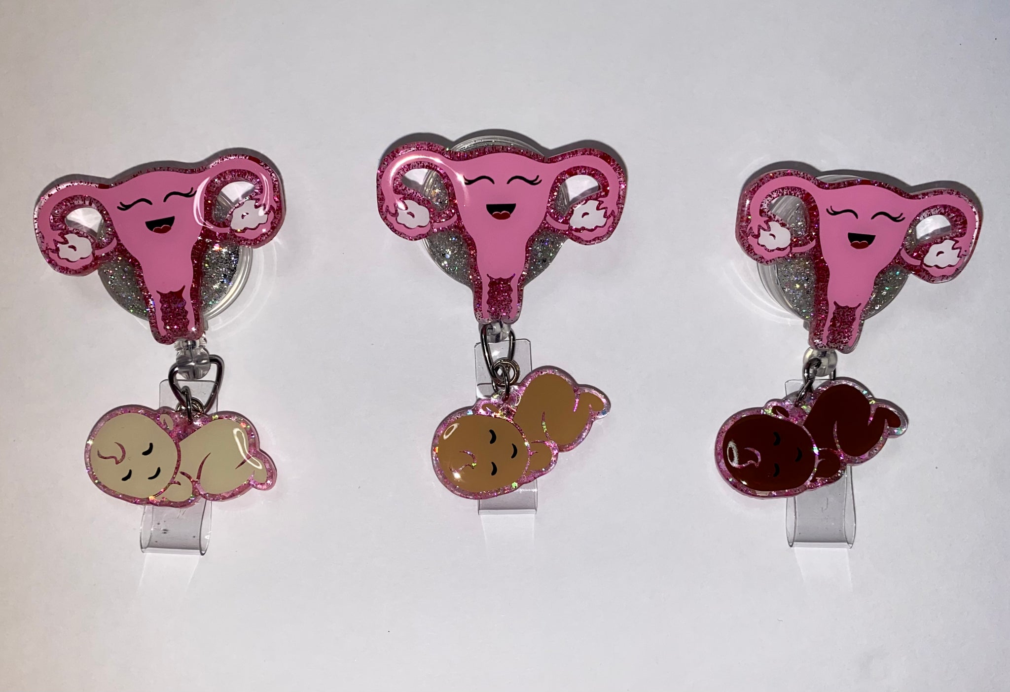Hot Pink and Cow Print Badge Reel, Interchangeable, RN Badge
