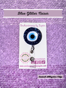 Nazar Glitter Badge Reel - Ready to Ship