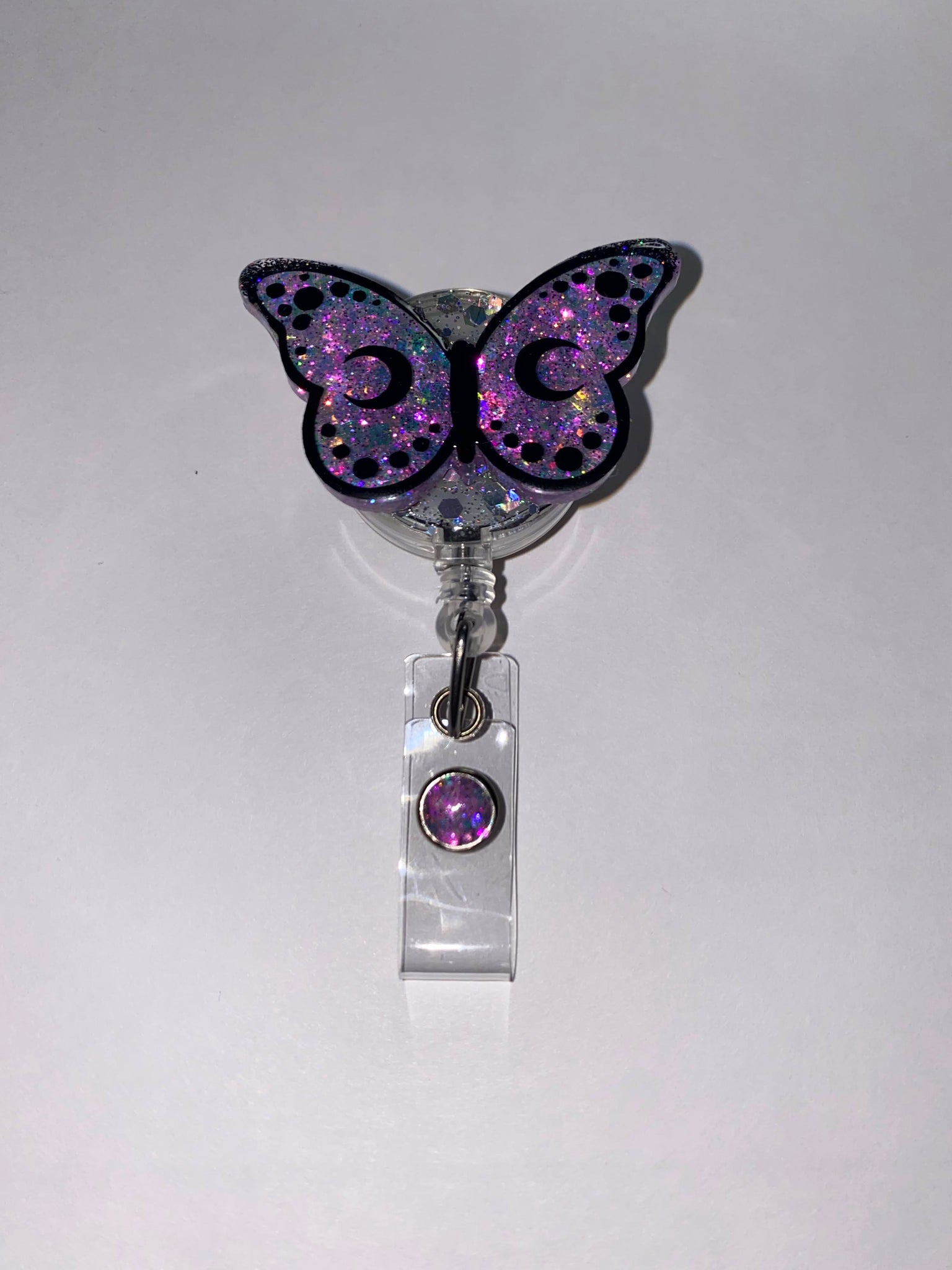 Glitter Butterfly Badge Reel 