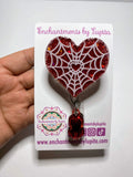 Spiderweb Heart Badge Reel