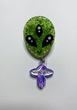 Alien Badge Reel with Mini UFO Charm