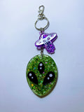 Alien Keychain with Mini UFO Charm